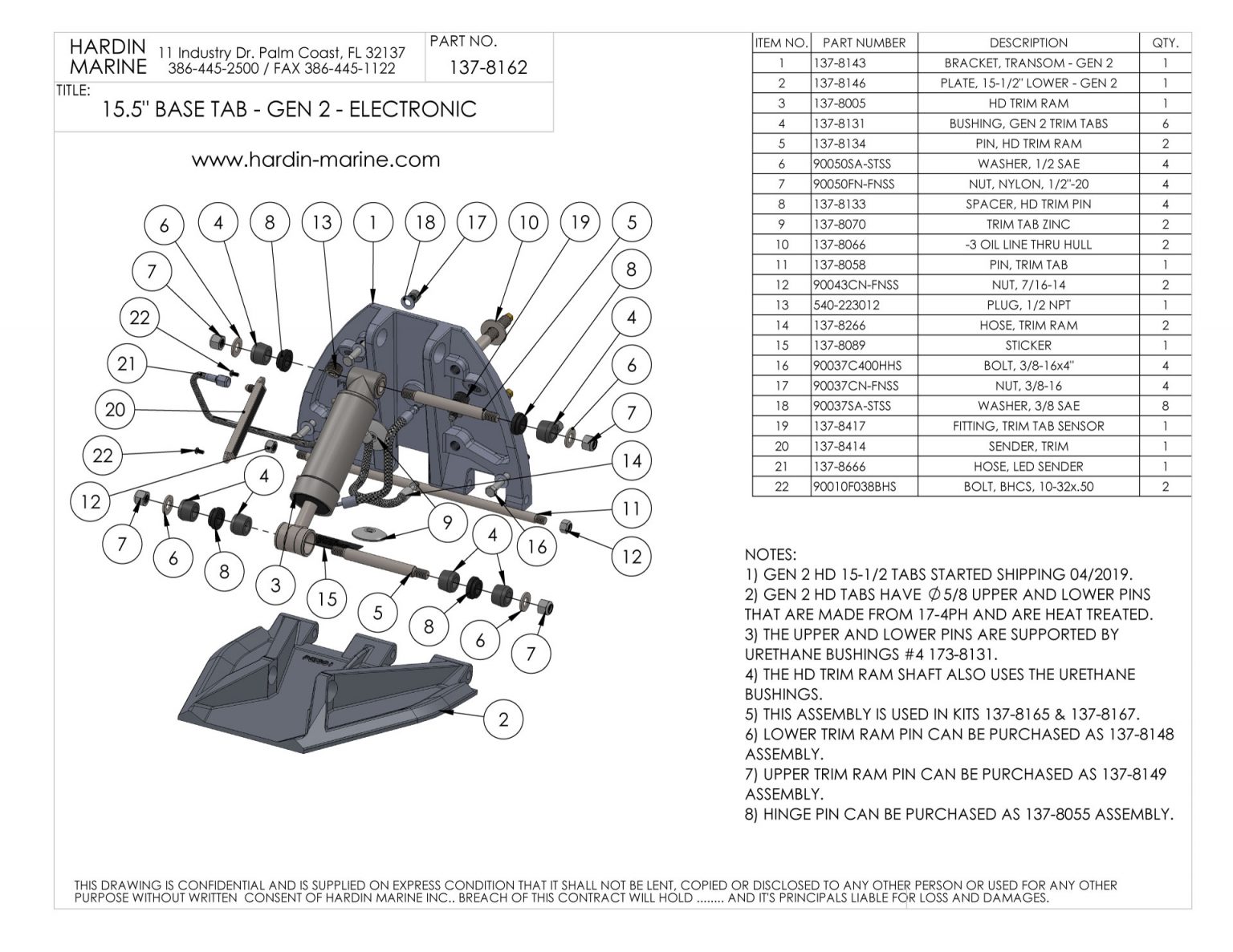 Mayfair Gen 2 Electronic Trim Tabs 15.5″ Mayfair Performance Marine